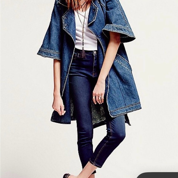 Free People Jackets & Blazers - Free People Denim Kimono Sleeve Jacket